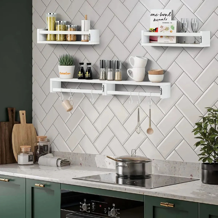 Set 4 Repisas De Madera Con Baranda De Seguridad Flotantes 4