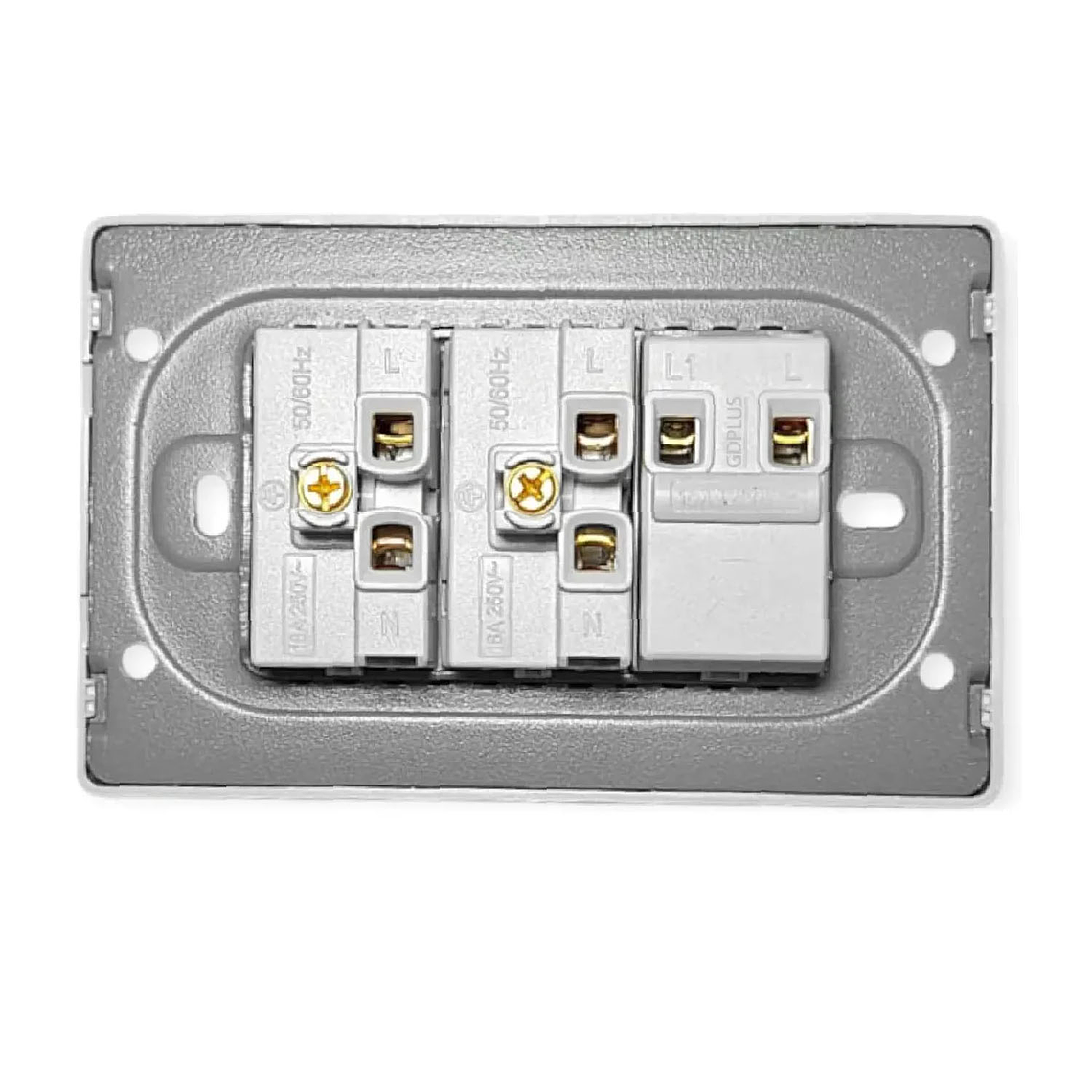 Tomacorriente Doble 16a + Interruptor Simple 16a 250v 4