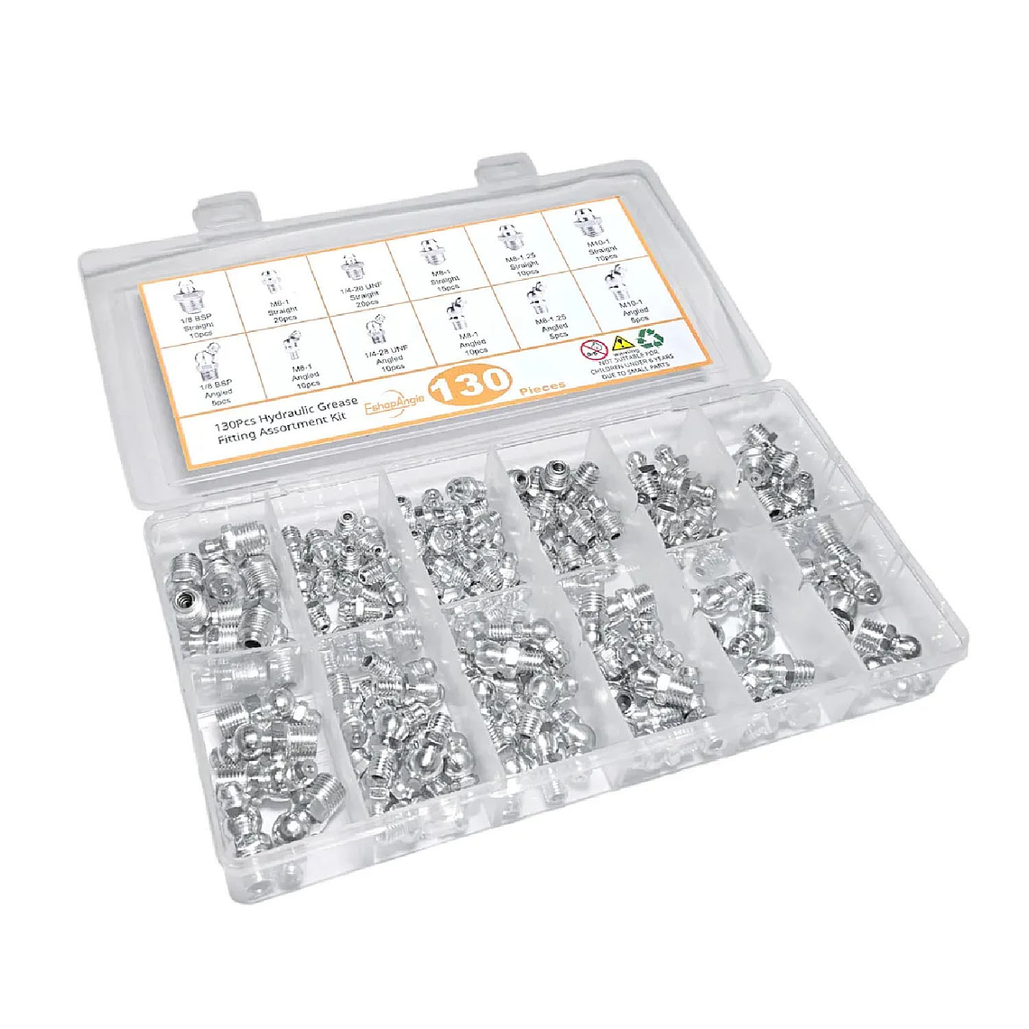130pcs Surtido De Boquillas Graseras Hidráulicas Engrase 2