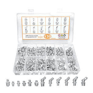 130pcs Surtido De Boquillas Graseras Hidráulicas Engrase