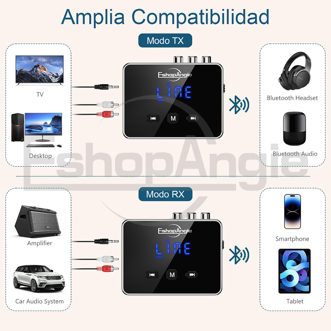 Transmisor Receptor Adaptador Bluetooth Convertidor Optico 2