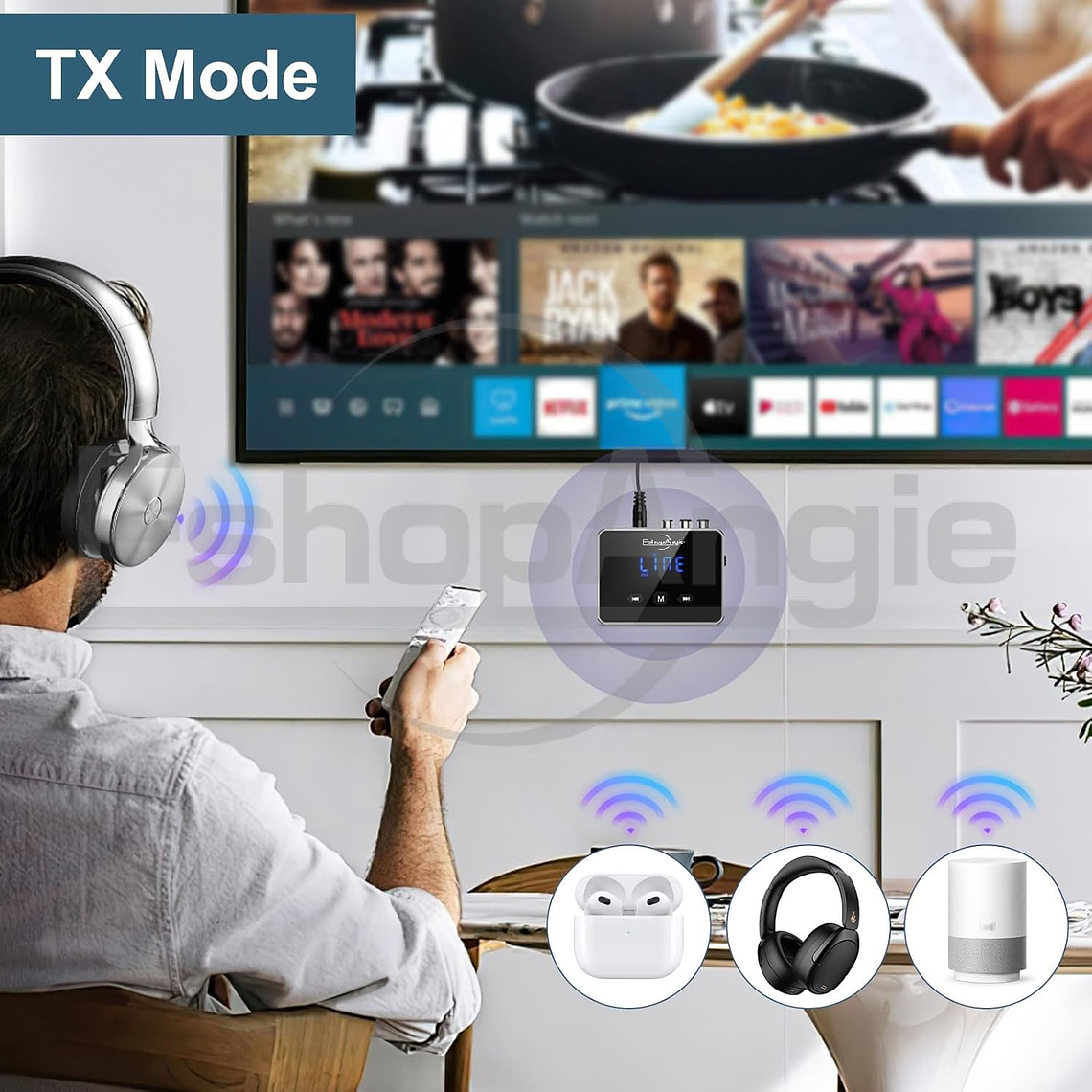 Transmisor Receptor Adaptador Bluetooth Convertidor Optico 4