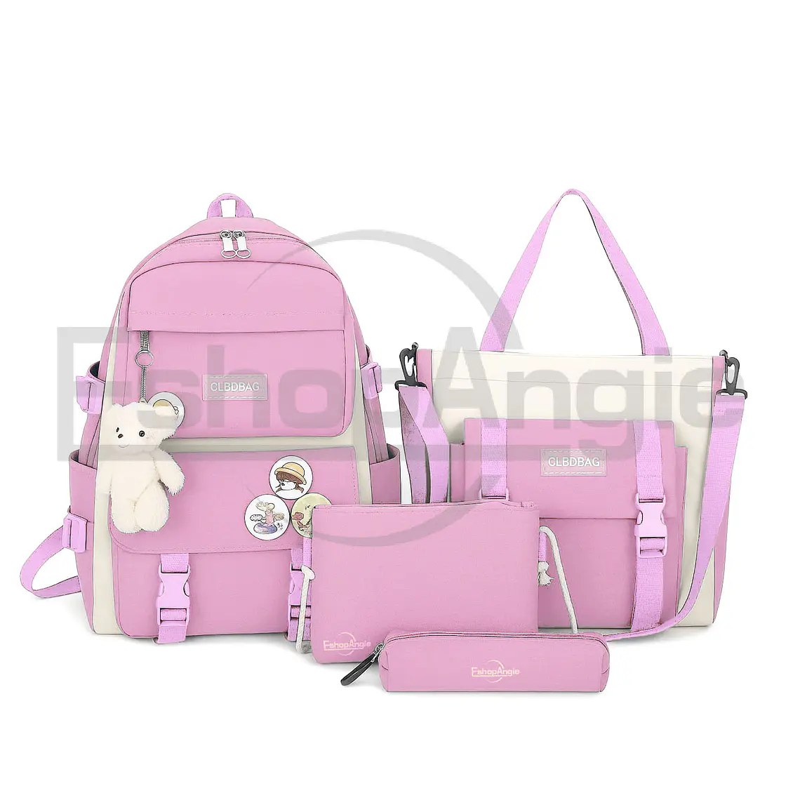 Mochila Urbana Escolar Viaje Estilo Coreano 4 Piezas 1