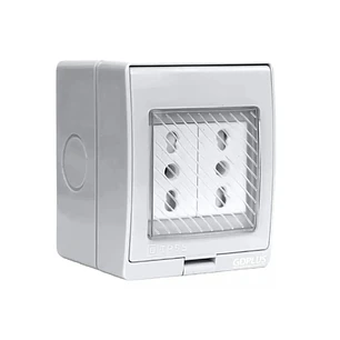 Tomacorriente Doble Hydrobox Exterior Ip55 10/20a 250v