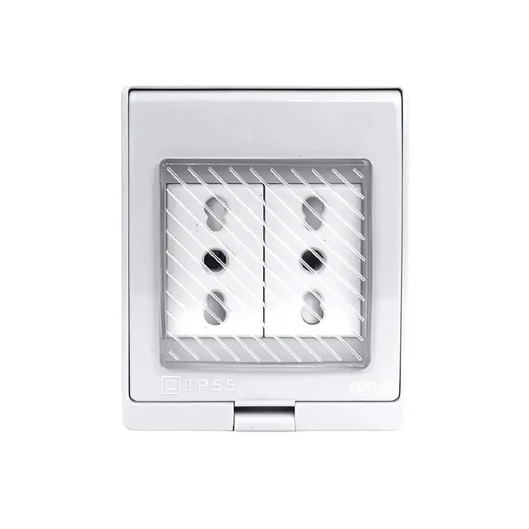 Tomacorriente Doble Hydrobox Exterior Ip55 10/20a 250v 2