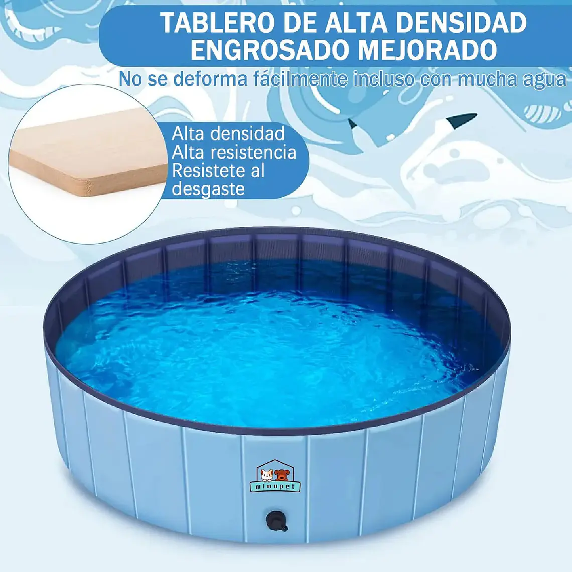 Piscina Plegable Para Mascotas Niños Pvc Resistente 120x30cm 3