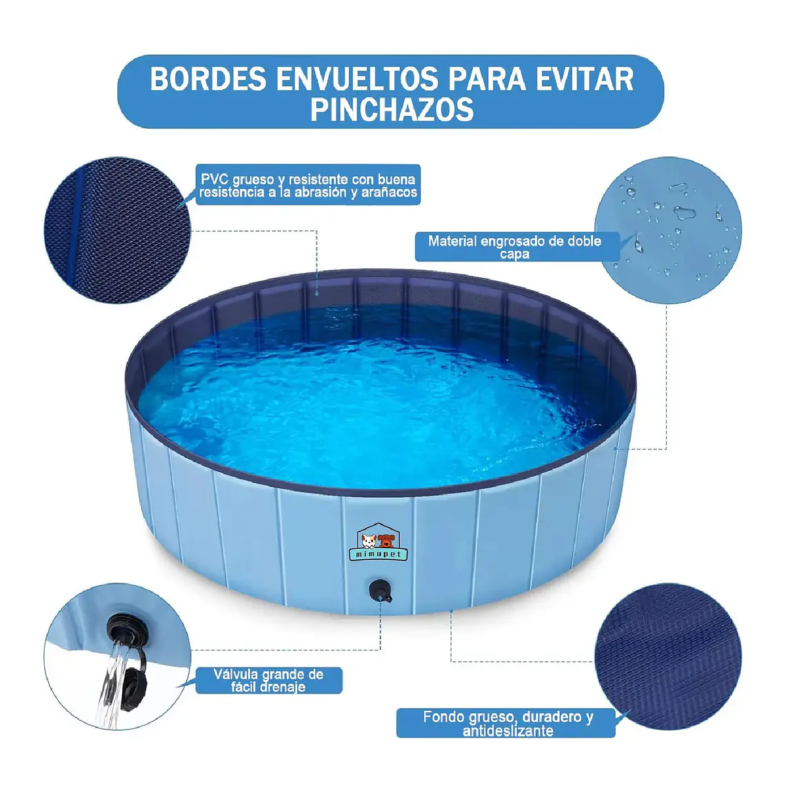 Piscina Plegable Para Mascotas Niños Pvc Resistente 120x30cm 4