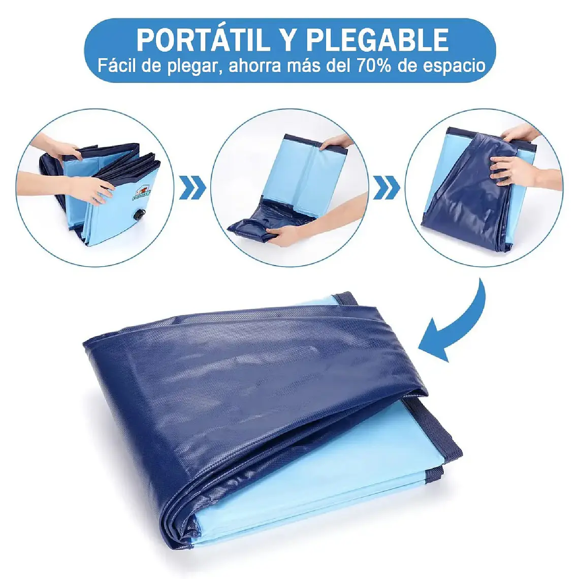 Piscina Plegable Para Mascotas Niños Pvc Resistente 120x30cm 5