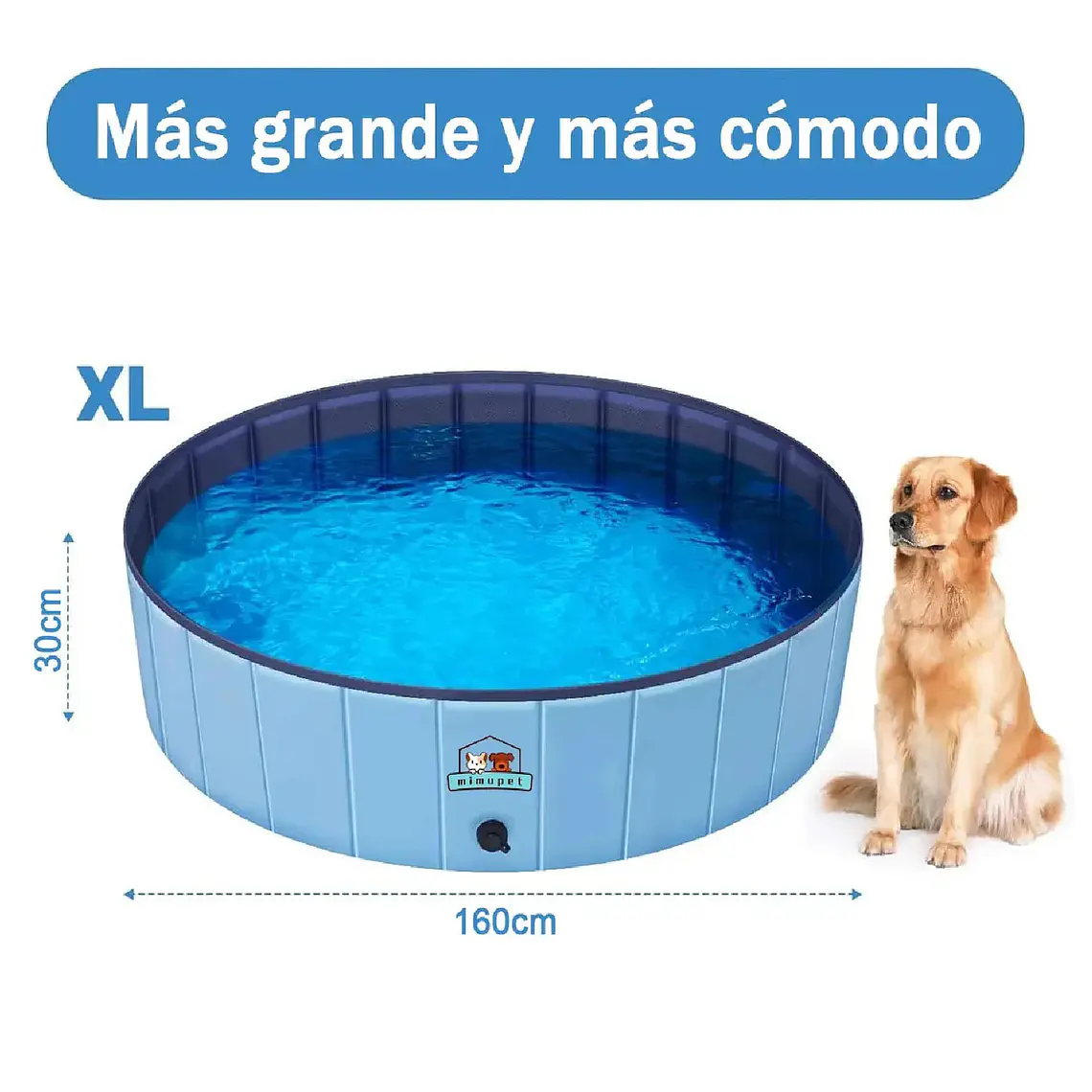 Piscina Plegable Para Mascotas Niños Pvc Resistente 120x30cm 6