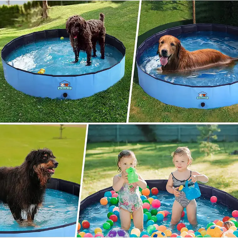 Piscina Plegable Para Mascotas Niños Pvc Resistente 120x30cm 7