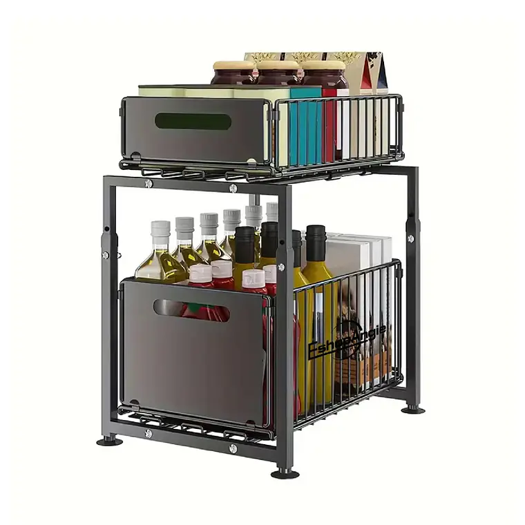 Estante Organizador Multiuso Deslizante Cocina Baño 2 Piso 1