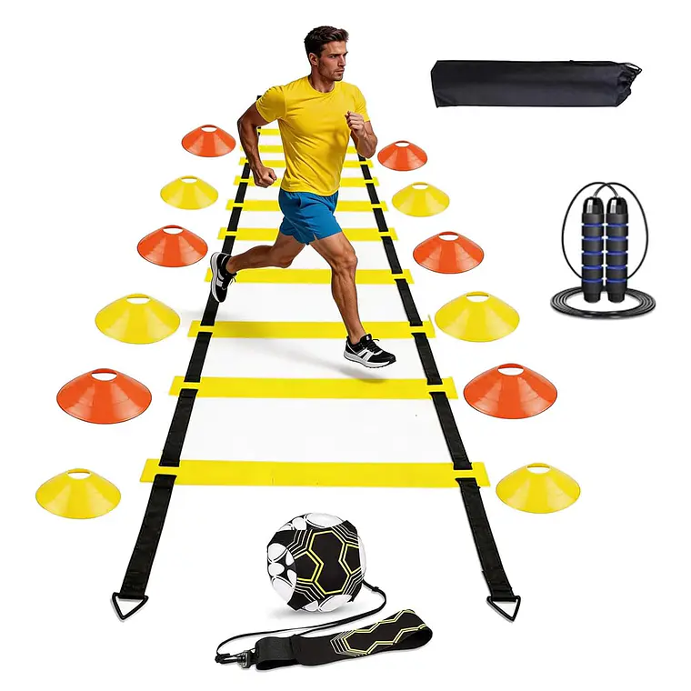 Kit Entrenamiento Agilidad Futbol Escalera Conos Cuerda 1