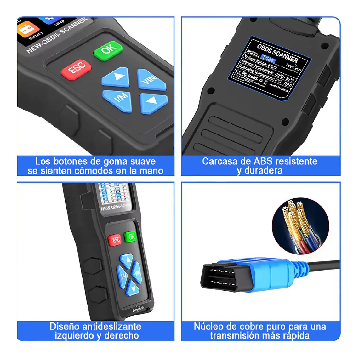 Escaner Automotriz Obd2 T100 Lector De Codigos Multimarca 4