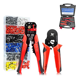 Kit 3en1 Alicate Crimpeadora Pelacables Y 1200 Terminales