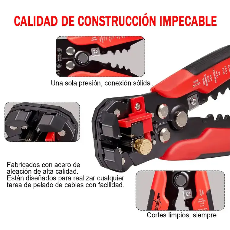 Kit 3en1 Alicate Crimpeadora Pelacables Y 1200 Terminales 2