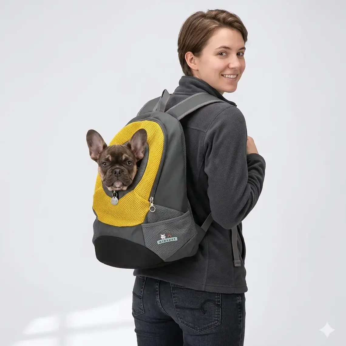 Mochila Transportadora Mascota Perros Gatos Malla Respirable 5