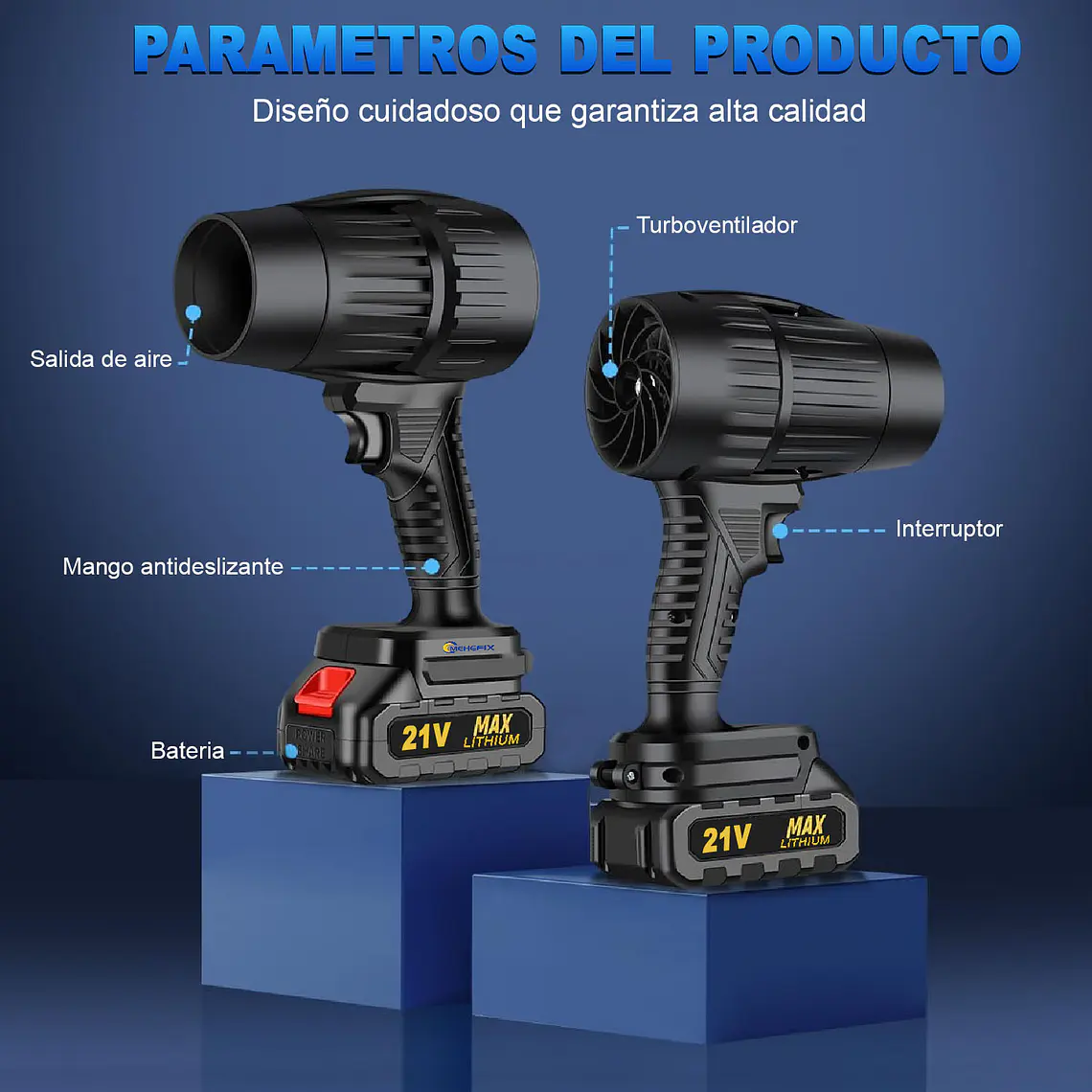 Soplador Profesional Electrico Inalambrico Multiuso 2bateria 5