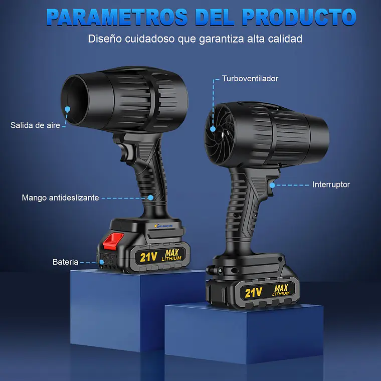 Soplador Profesional Electrico Inalambrico Multiuso 2bateria 5