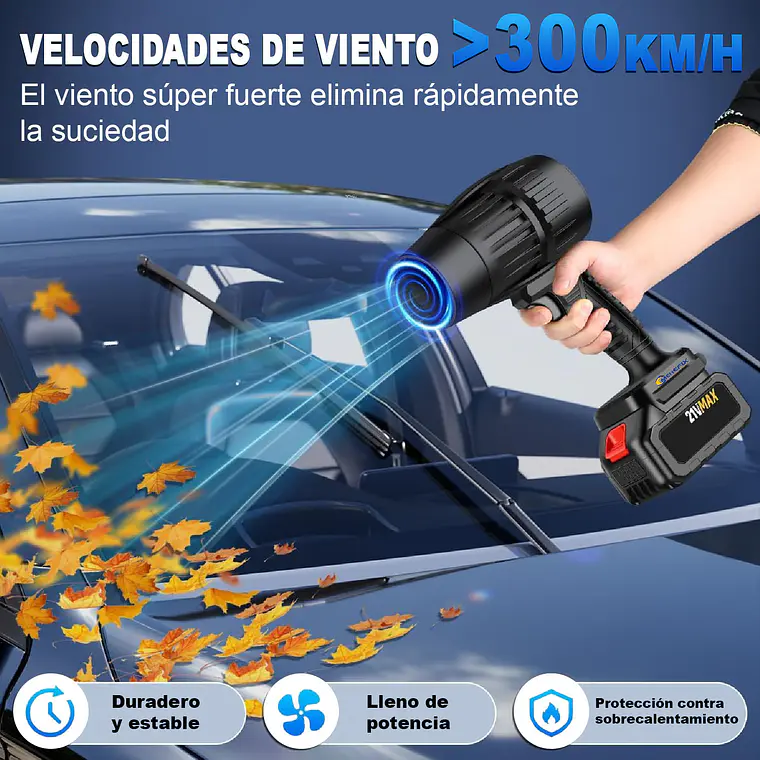 Soplador Profesional Electrico Inalambrico Multiuso 2bateria 3