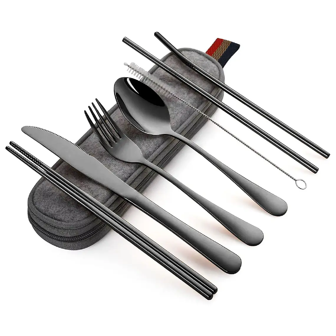 Juego De Cubiertos Portátiles Acero Inoxidable De 8 Piezas 1
