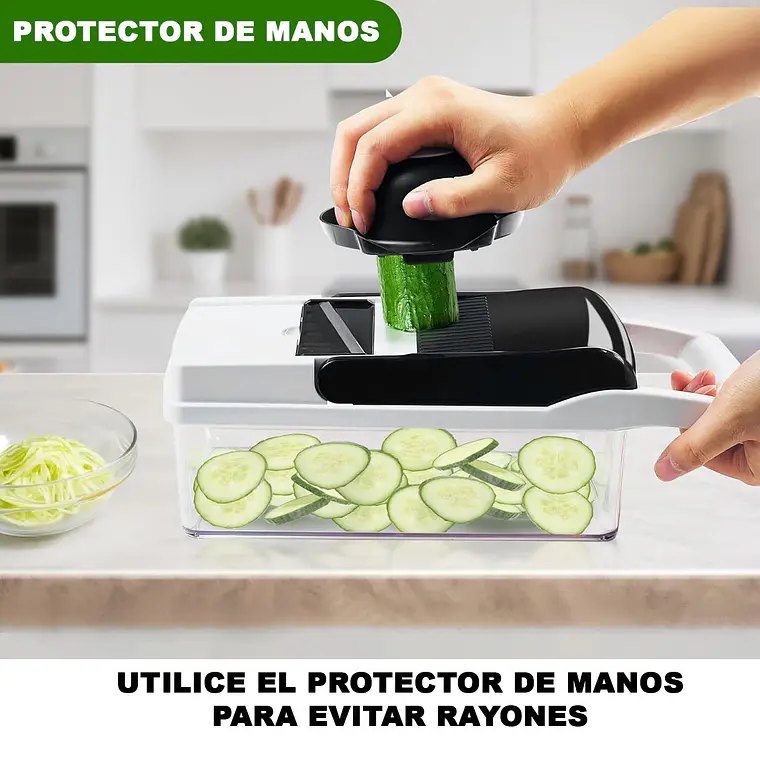 Picador De Verduras Multifuncional 26 Piezas Mandolina Ralla 3