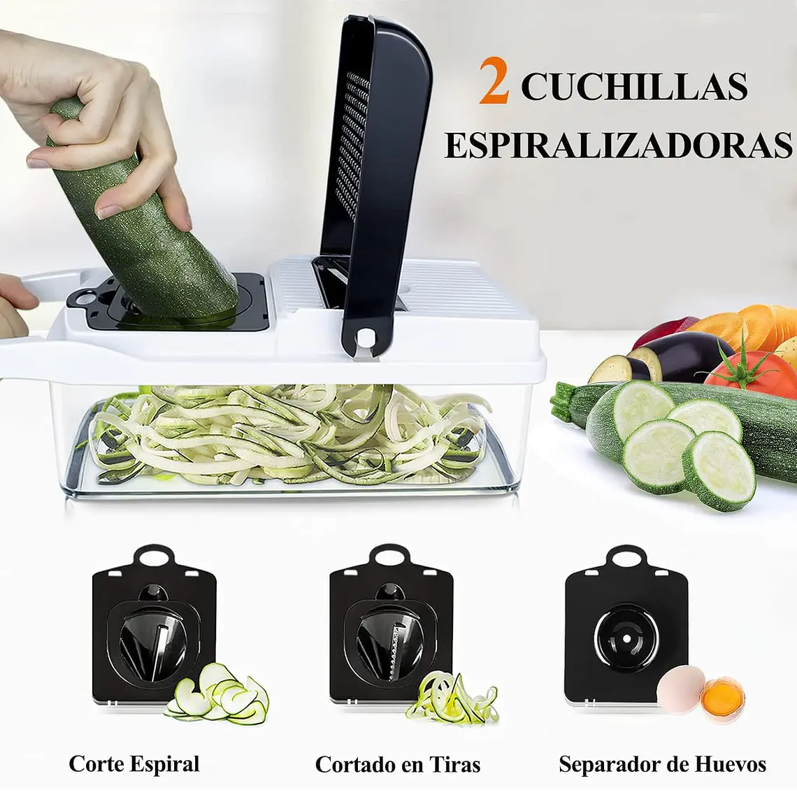 Picador De Verduras Multifuncional 26 Piezas Mandolina Ralla 4