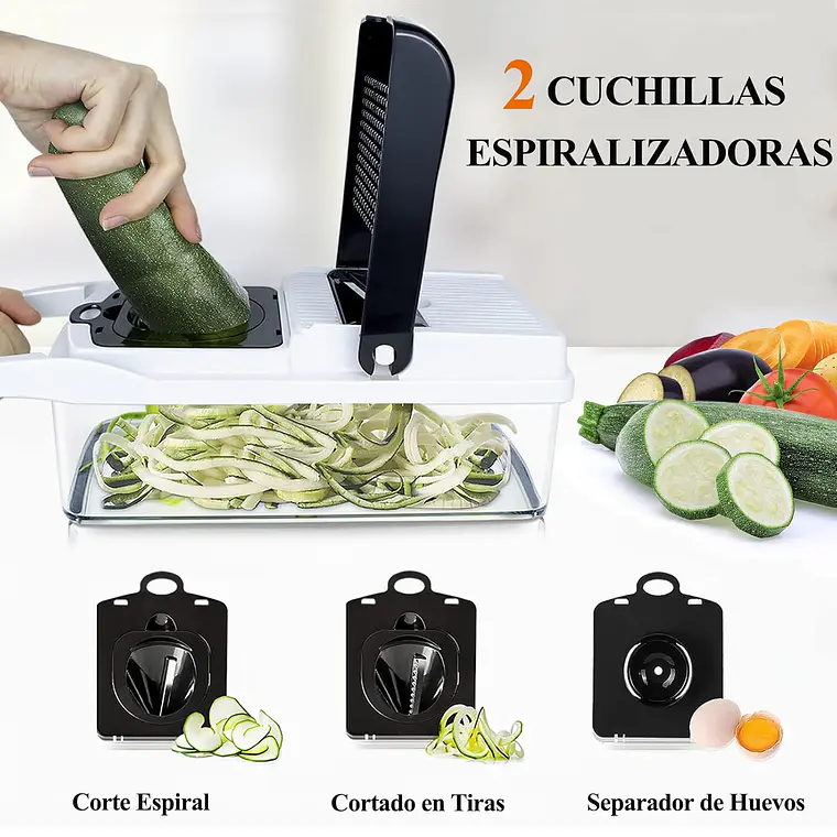 Picador De Verduras Multifuncional 26 Piezas Mandolina Ralla 4