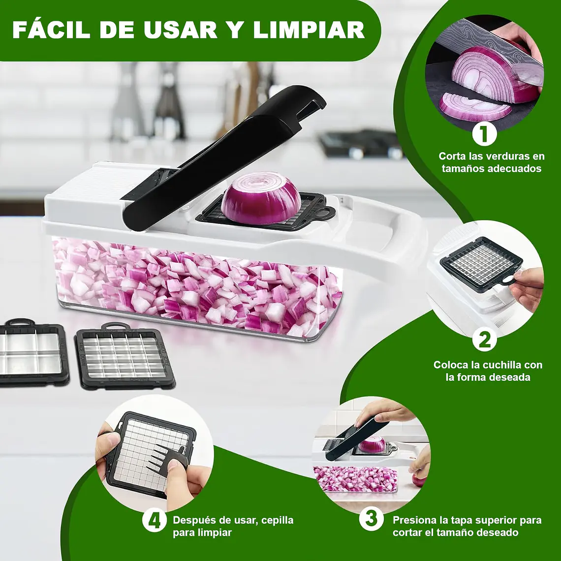 Picador De Verduras Multifuncional 26 Piezas Mandolina Ralla 6