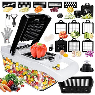 Picador De Verduras Multifuncional 26 Piezas Mandolina Ralla