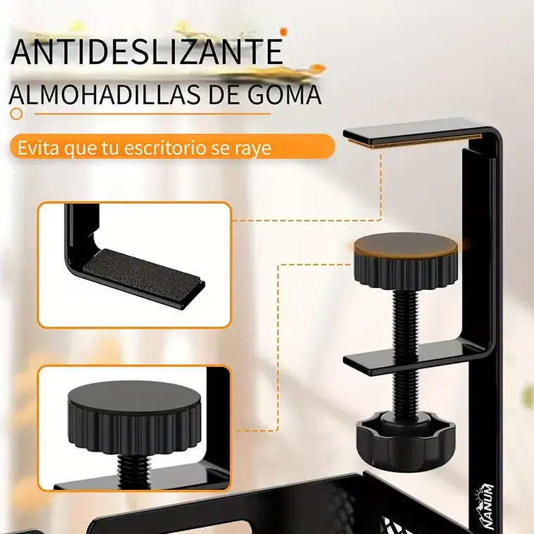 Organizador De Cables Escritorio Bandeja Rejilla Sin Taladro 4