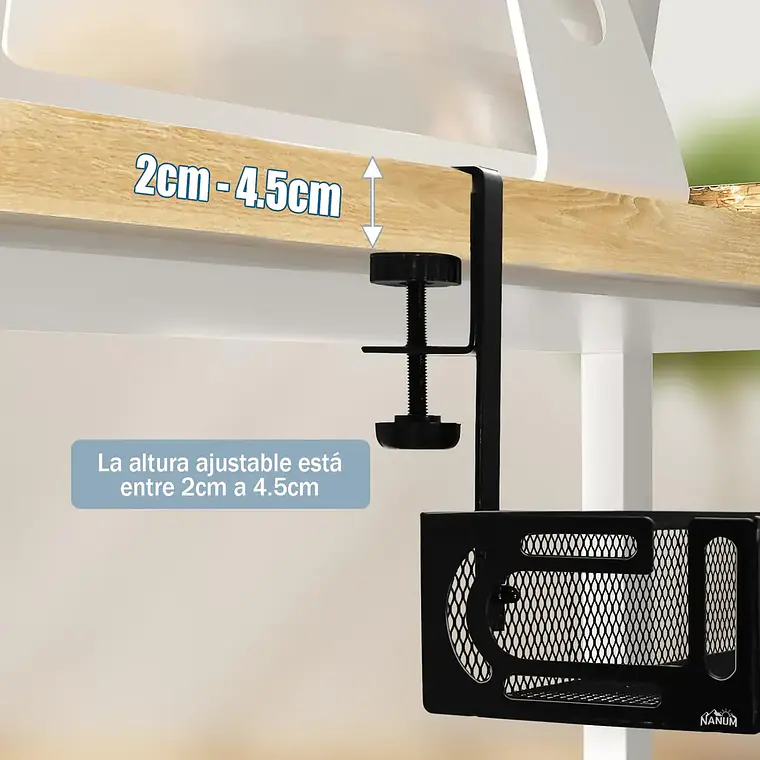 Organizador De Cables Escritorio Bandeja Rejilla Sin Taladro 5