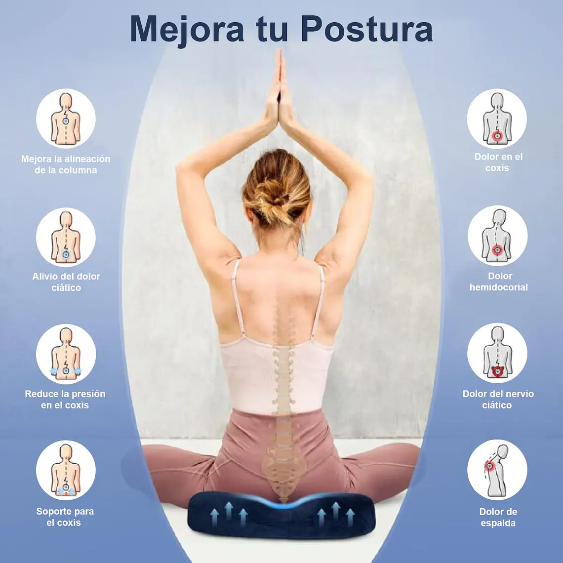 Cojin Ortopedico Antiescaras Espuma Viscoelastica Asiento 3