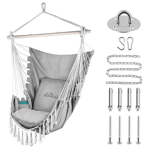 Silla Hamaca Colgante Columpio Con Cojín +kit De Instalación