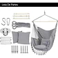 Silla Hamaca Colgante Columpio Con Cojín +kit De Instalación - Miniatura 6