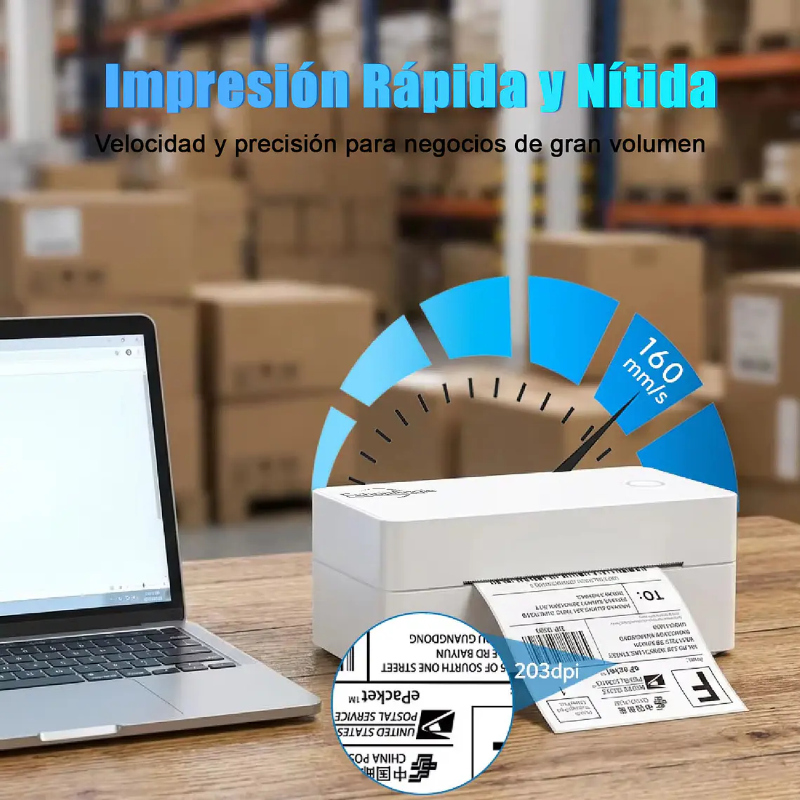 Impresora Portatil Térmica Etiqueta Bluetoot Usb +soporte 4