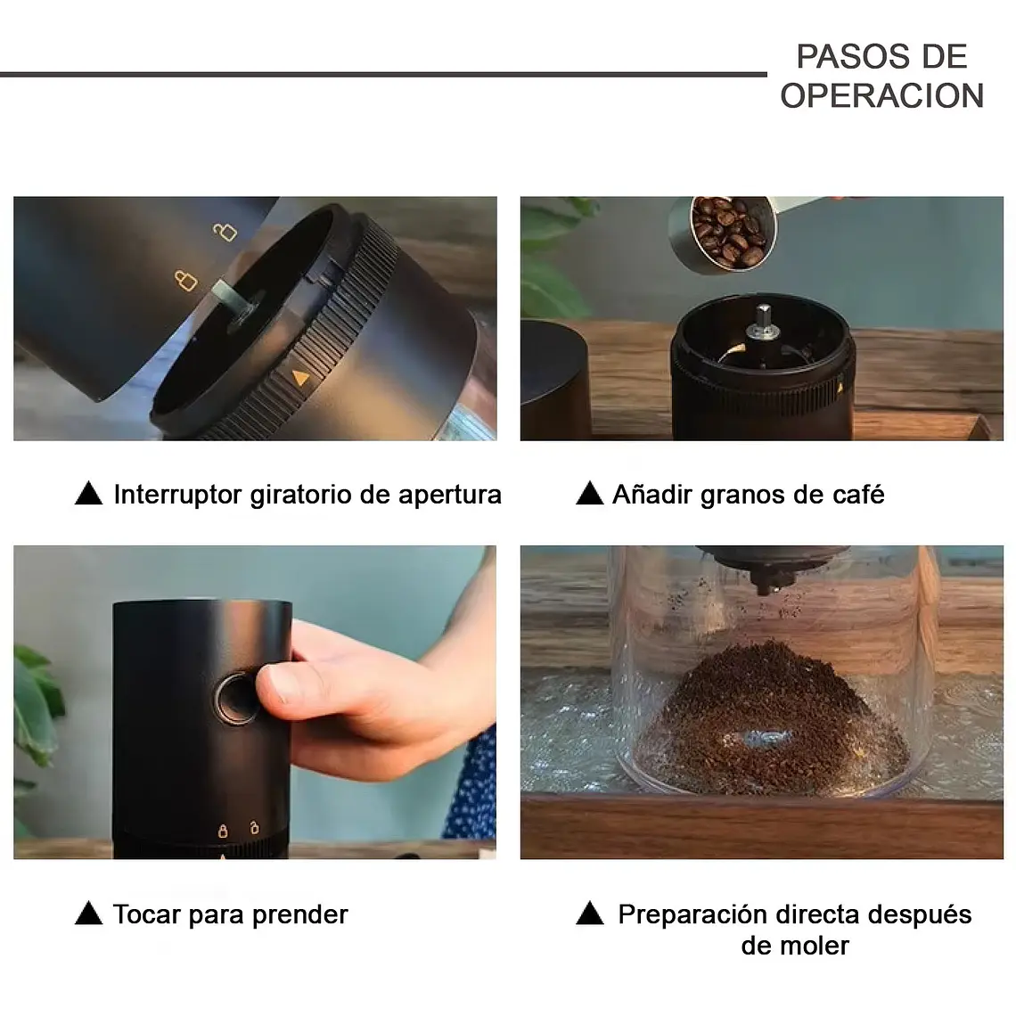 Moledor De Granos Molinillo Electrico Cafe Inalambrico Usb 4