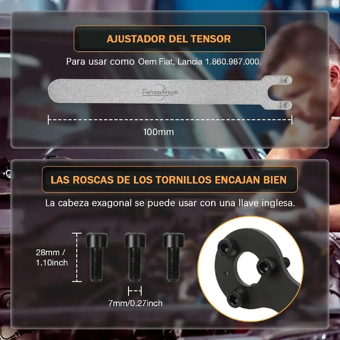 Trabador Puesta Punto Fiat 500 Punto Panda Motor 1.1 1.2 1.4 6