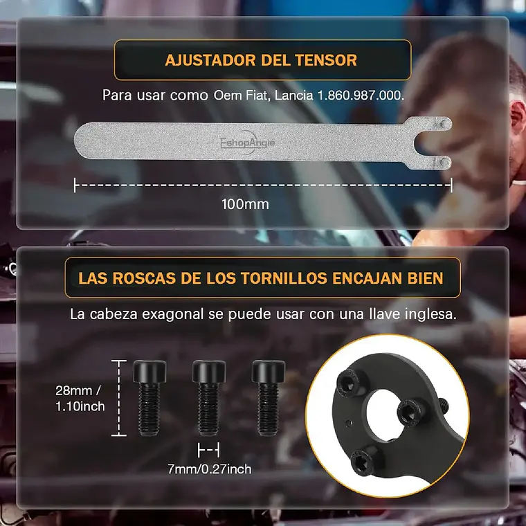 Trabador Puesta Punto Fiat 500 Punto Panda Motor 1.1 1.2 1.4 6