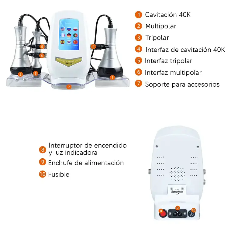 Maquina Cavitacion Radiofrecuencia 3 En 1 Ultrasonico 40k 3