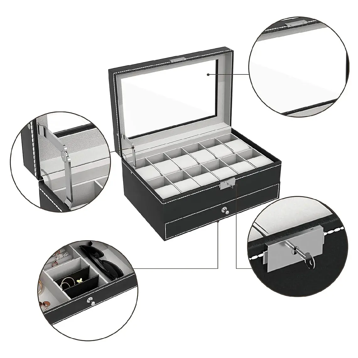Caja Organizador 12 Unidades Relojes 2