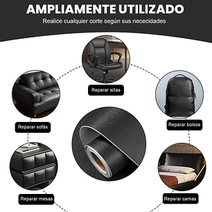 Rollo Parche Cuero Reparación Adhesivo Sofa 1.37m X 50cm