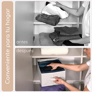 Pack 4 Bolsas Organizador Ropa Caja Plegable Con Asa