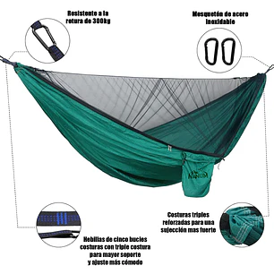 Hamaca Portatil De Camping Con Mosquitero Camuflaje