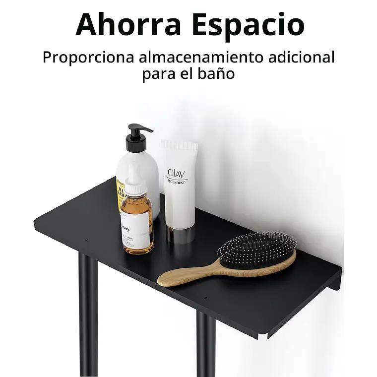 Repisa Con Porta Toallas Estante Toallero Baño Estanteria 5
