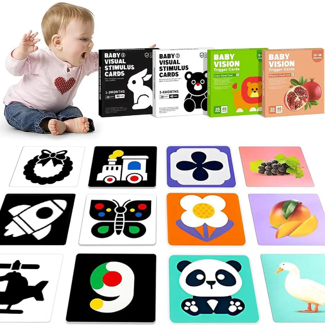 Set Tarjetas De Estimulacion Visual Para Bebes 0-36 Meses 1