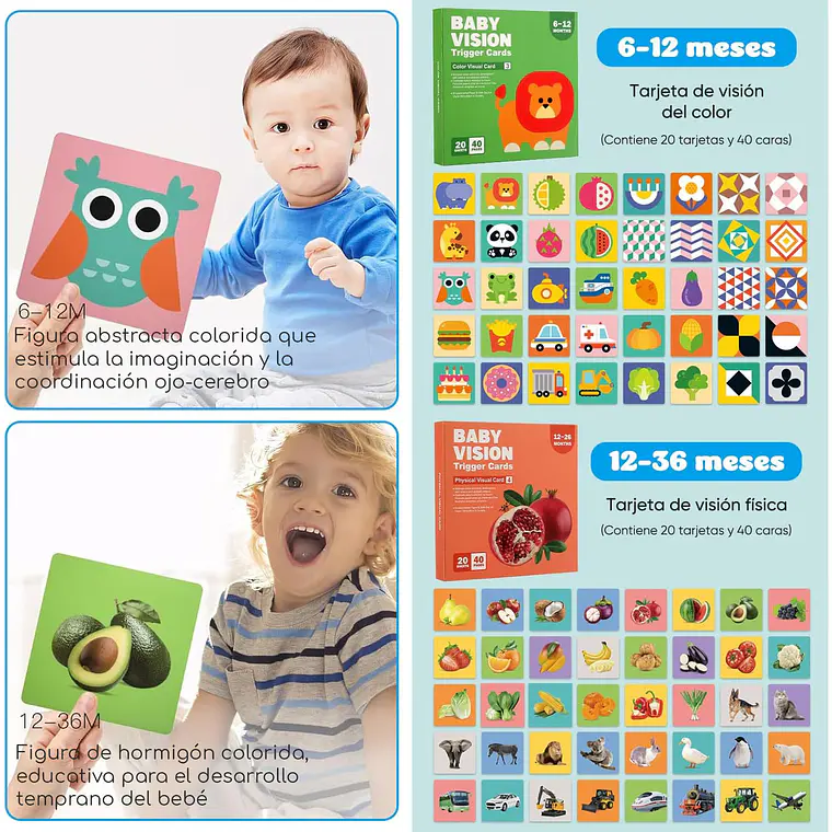 Set Tarjetas De Estimulacion Visual Para Bebes 0-36 Meses 3