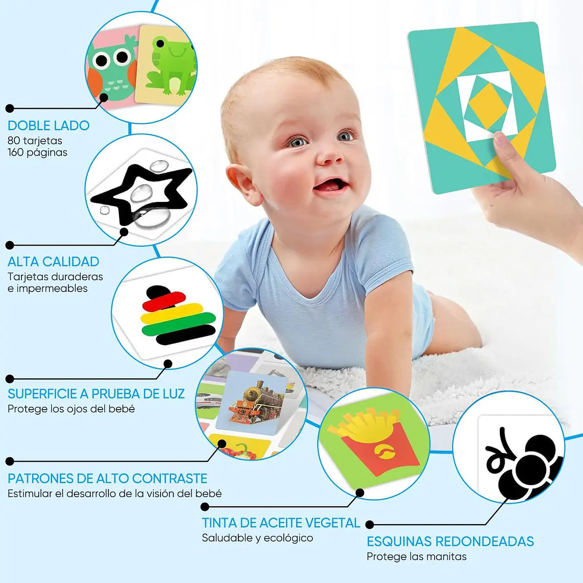 Set Tarjetas De Estimulacion Visual Para Bebes 0-36 Meses 5
