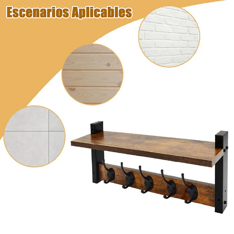 Repisa Perchero Estante De Pared Estanterías 4