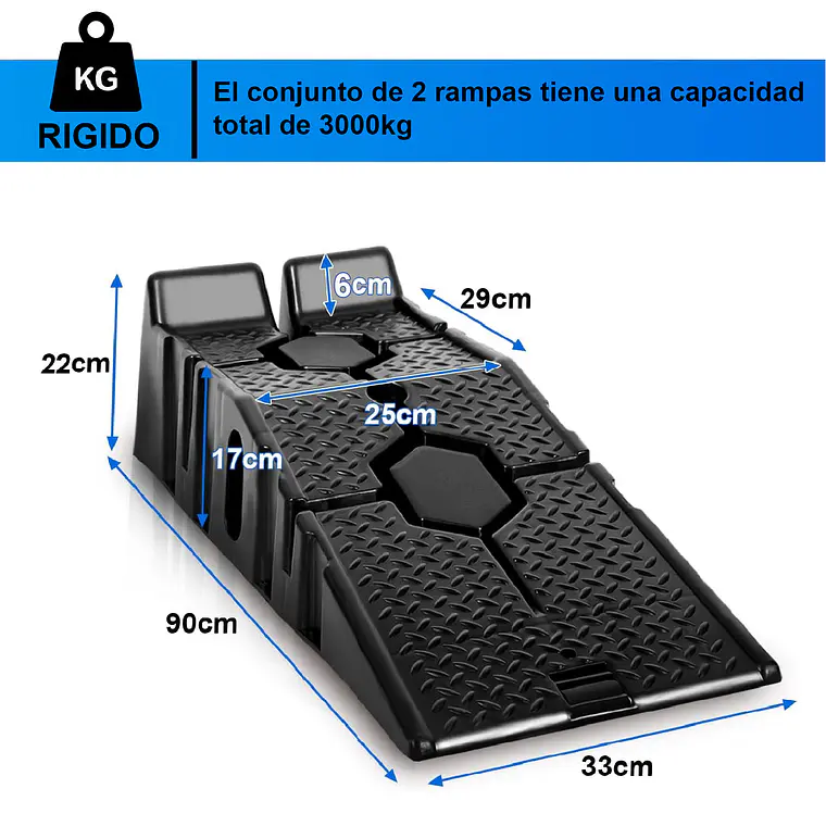 Rampas Automóviles Capacidad 3000kg Pack De 2 Unidades 5
