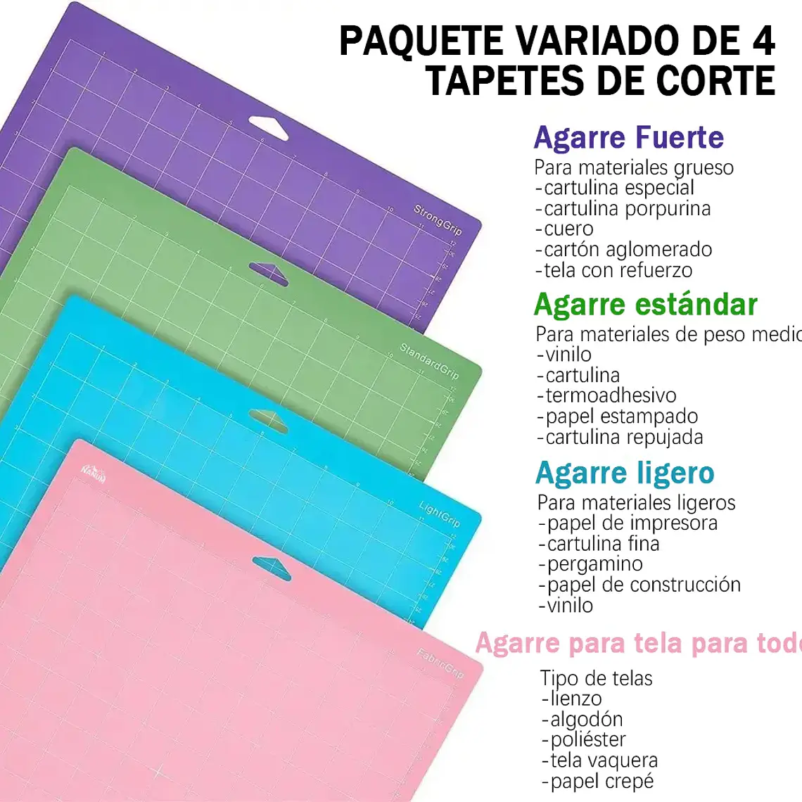 Kit De 4 Tapetes De Corte 30x30 Compatibles Con Cricut/cameo 3
